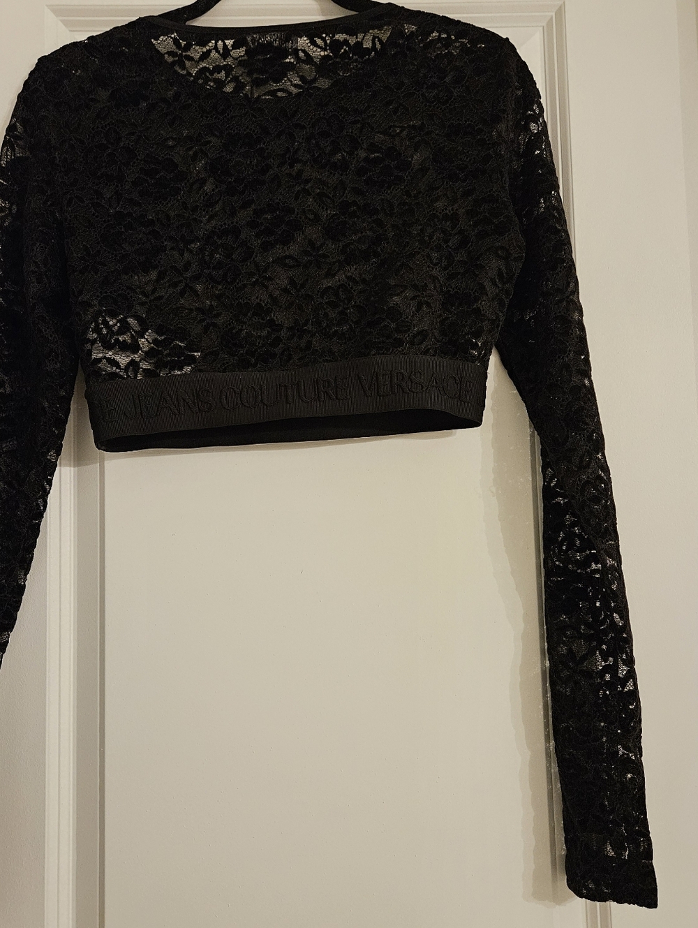Versace Jeans Couture Long Sleeved Floral-Lace Cenille Top, Pants Seperate - Picture 8 of 8